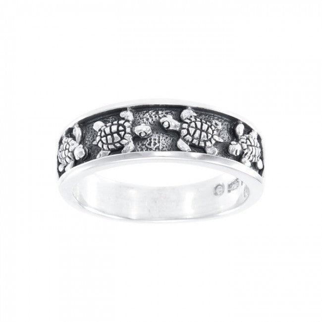 Turtle Sterling Silver Ring TR3330 - Rings