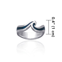 Ocean Waves Sterling Silver Ring TR3603 - Rings