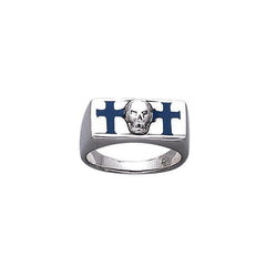 The Raleigh Skull and Cross Sterling Silver Ring TR3676 - Rings