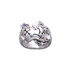 The Ranger Skull & Map T Pirate Sterling Silver Ring TR3678 - Rings