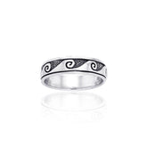 Shallow Surf Waves on the Reef Sterling Silver Ring TR553 - Rings