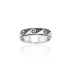 Shallow Surf Waves on the Reef Sterling Silver Ring TR553 - Rings