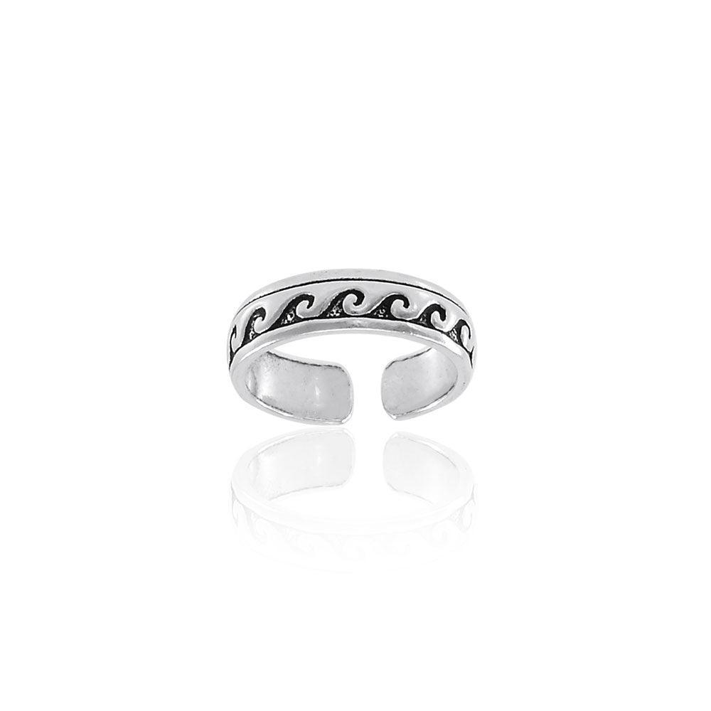 Ocean Waves Sterling Silver Toe Ring TR603 - DiveSilver Jewelry