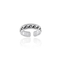 Ocean Waves Sterling Silver Toe Ring TR603 - DiveSilver Jewelry