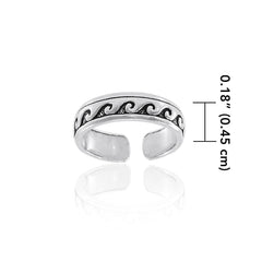 Ocean Waves Sterling Silver Toe Ring TR603 - Toe Rings