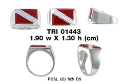 Dive Flag Ring TRI1443 - DiveSilver Jewelry