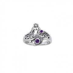 Celtic Mermaid Sterling Silver Ring TRI045 - Rings