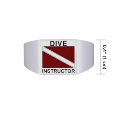 Dive Instructor Sterling Silver Ring TRI087 - DiveSilver Jewelry