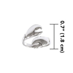 Lobster Claw Silver Wrap Sterling Silver Ring TRI1416 - Rings