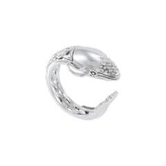 Celtic Accent Whale Sterling Silver Wrap Ring TRI1629 - Rings