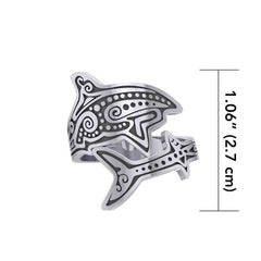 Aboriginal Shark Silver Spoon Ring TRI1736 - Ring