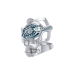Aboriginal Inspired Turtle Sterling Silver Ring - DiveSilver Jewelry
