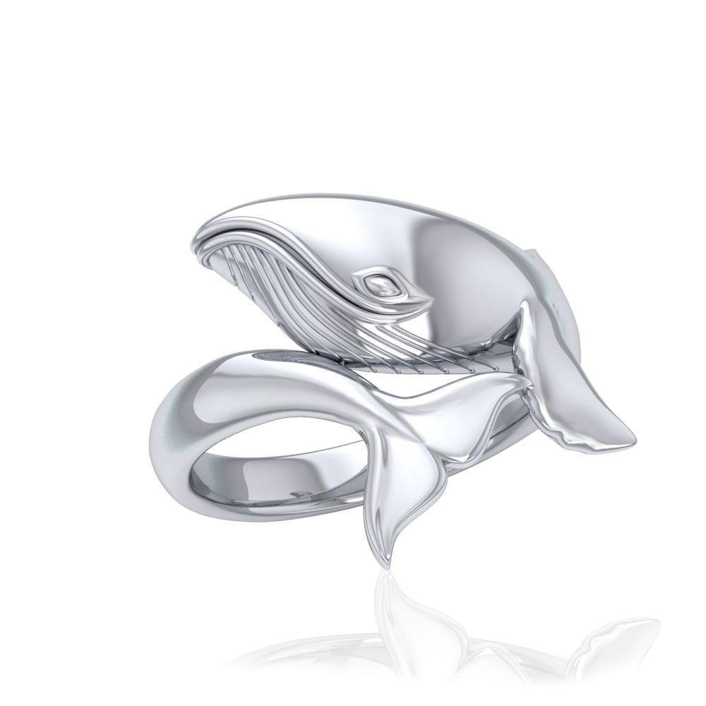 Graceful Humpback Whale Silver Ring TRI1766 - Ring