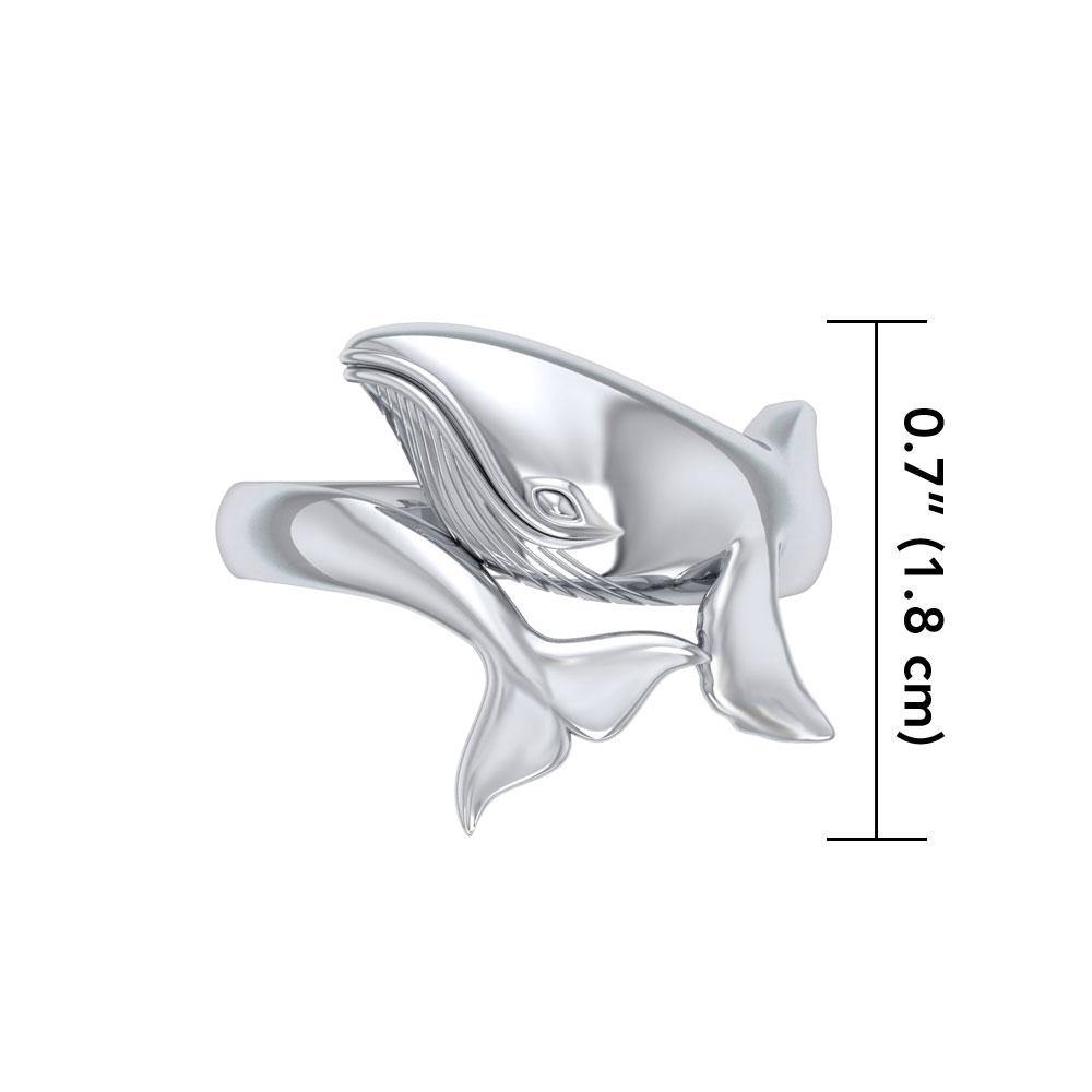 Graceful Humpback Whale Silver Ring TRI1766 - Ring