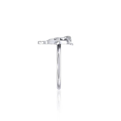 Swim through the endless journey Silver Hammerhead Shark Filigree Ring TRI1796 - ring