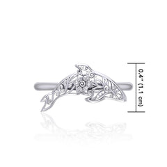 A gift of solitude Silver Orca Whale Filigree Ring TRI1797 - ring