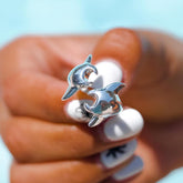 Double Manta Ray Silver Ring TRI1832 - Ring