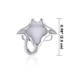 Large Manta Ray Silver Ring TRI1834 - Ring