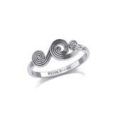 Spiral Wave Silver Ring TRI1872 - Ring
