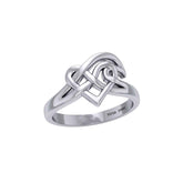 Celtic Wave Heart Silver Ring TRI2399 - DiveSilver Jewelry