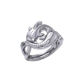 Marine Harmony Sterling Silver Whale Sharks Puzzle Ring by Peter Stone TRI2471 - DiveSilver Jewelry