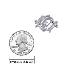 Marine Harmony Sterling Silver Whale Sharks Puzzle Ring by Peter Stone TRI2471 - DiveSilver Jewelry