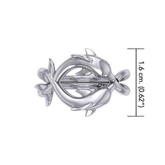 Oceanic Bonds Sterling Silver Friendly Dolphins Puzzle Ring by Peter Stone TRI2472 - DiveSilver Jewelry