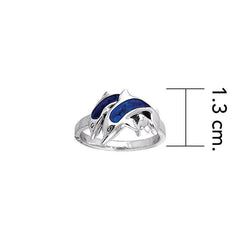 Twin Dolphins Sterling Silver Ring TRI250 - DiveSilver Jewelry