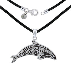 Orca Whales Pendant and Cord Set TSE694 - Sets