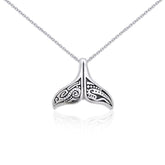 Silver Aboriginal Whale Tail Pendant and Chain Set TSE747 - Set