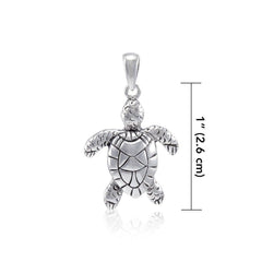 Sea Turtle Sterling Silver Pendant WP018 - DiveSilver Jewelry