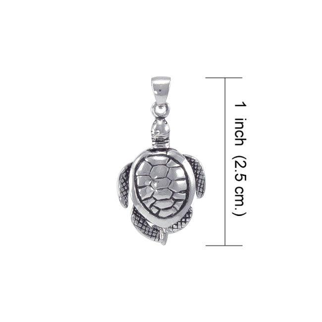 Movable Sea Turtle Sterling Silver Pendant WP032