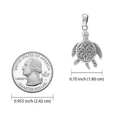 Celtic Sea Turtle 14K White Gold Pendant - DiveSilver Jewelry