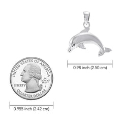 Dolphin 14K White Gold Pendant WTP1016 - DiveSilver Jewelry