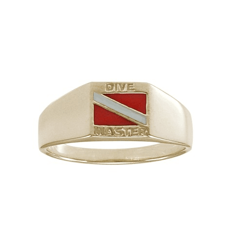 Dive Master 14 Karat Solid Gold Ring GTR3818 - DiveSilver Jewelry