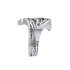 Aboriginal Dolphin Sterling Silver Spoon Ring TRI1735 - Ring