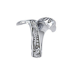Silver Aboriginal Blue Shark Spoon Ring TRI1769 - Ring