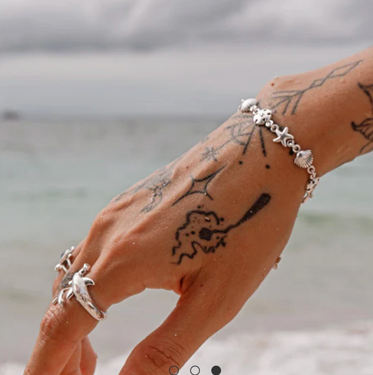 Embrace the Ocean Spirit with the Beach Life Link Sterling Silver Bracelet (TBG451) by DiveSilver