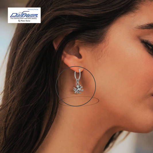 Oceanic Elegance with Octopus Sterling Silver Earrings