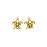 14 Karat Gold Turtle Post Earrings GJE206
