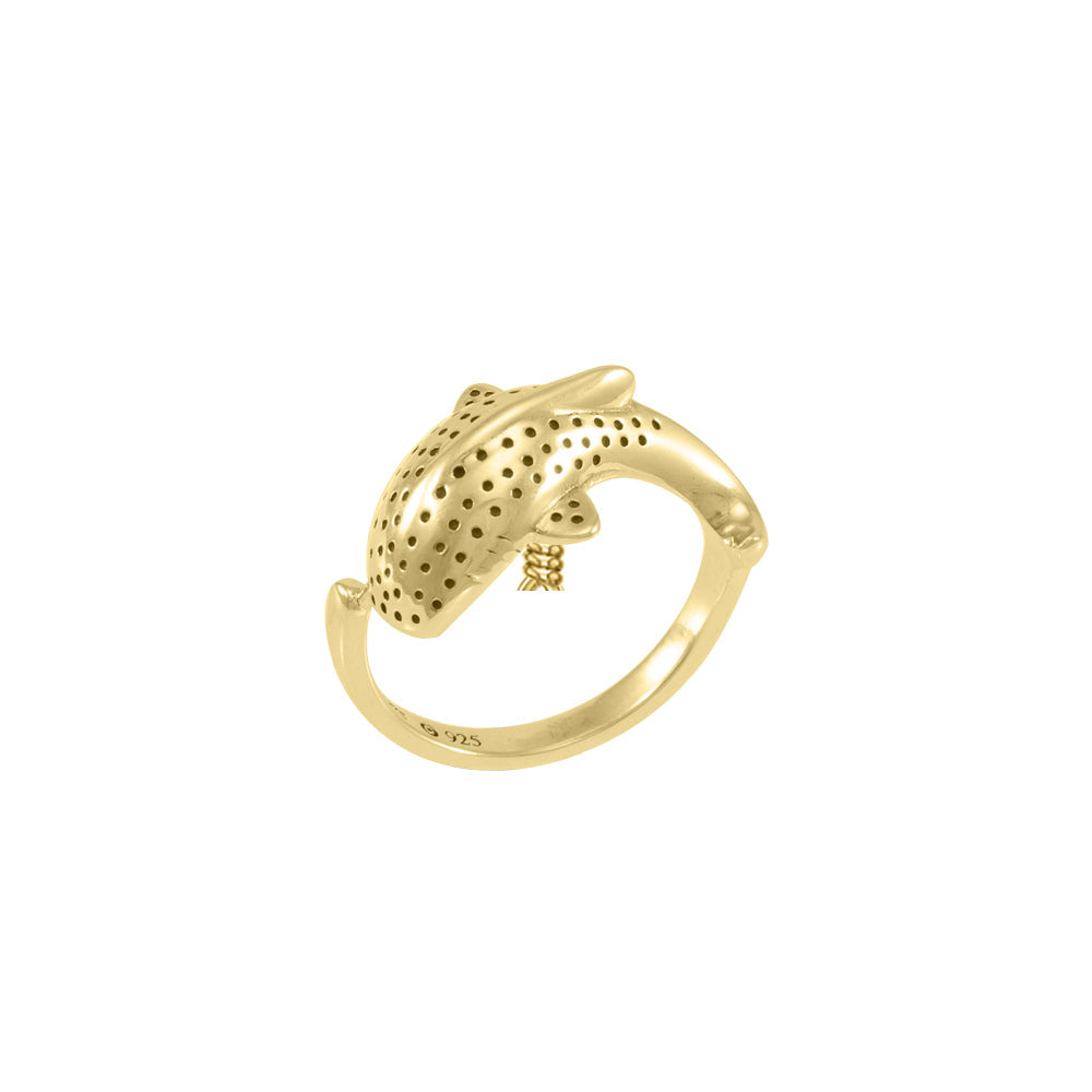 Whale Shark Solid Yellow Gold Ring GRI1642