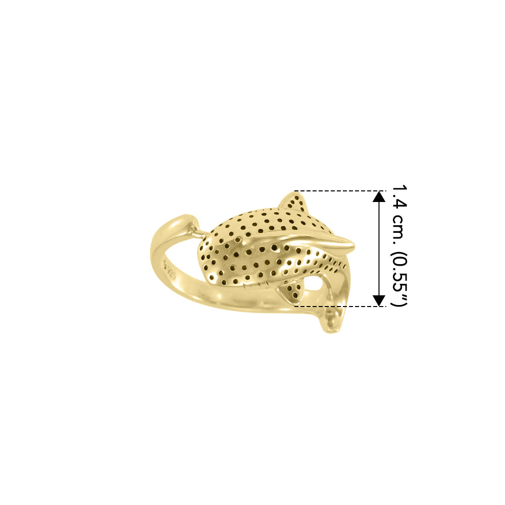 Whale Shark Solid Yellow Gold Ring GRI1642