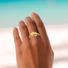Dolphin Solid Gold Ring GRI2502