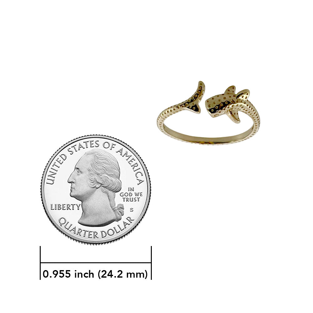 Whale Shark Solid Gold Wrap Ring GRI2556