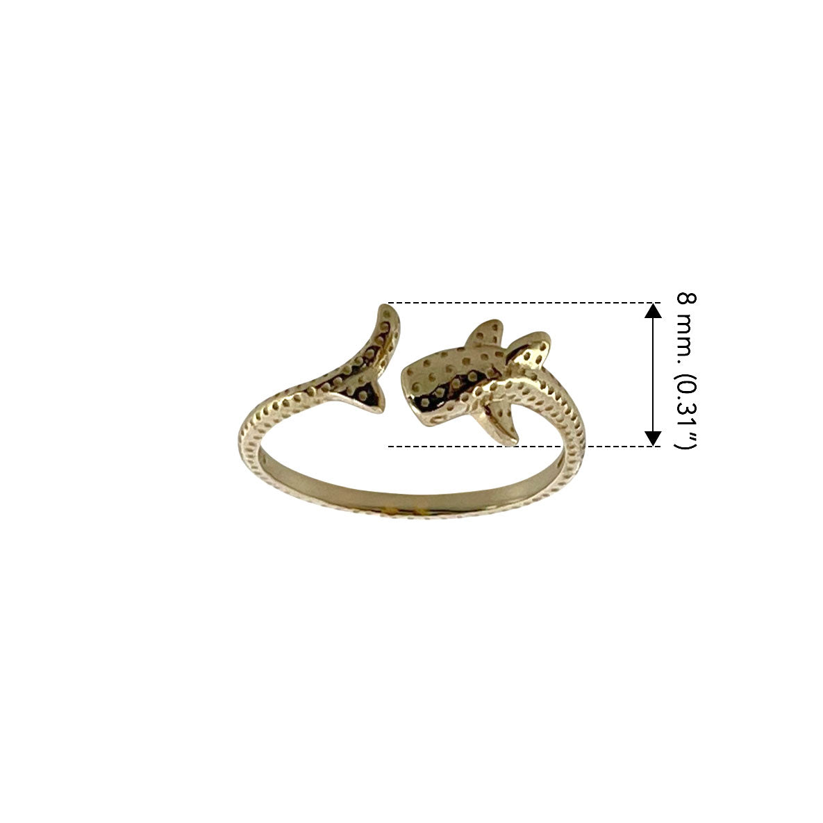 Whale Shark Solid Gold Wrap Ring GRI2556
