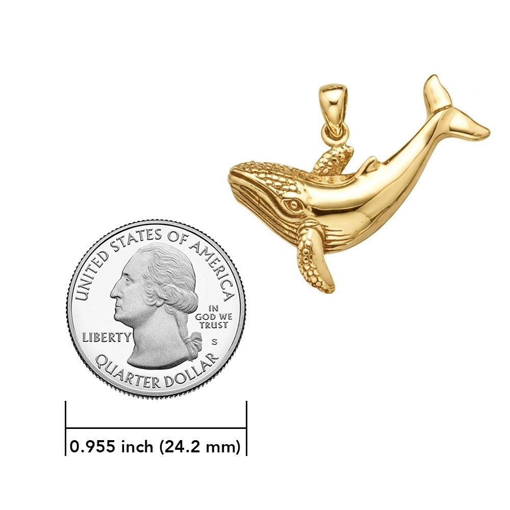 Whale Solid Gold Pendant GTP1557