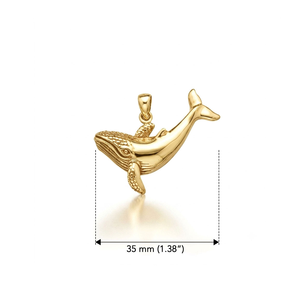 Whale Solid Gold Pendant GTP1557
