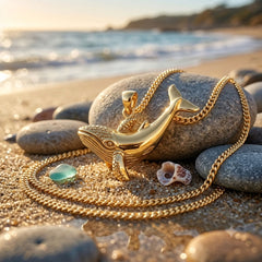 Whale Solid Gold Pendant GTP1557