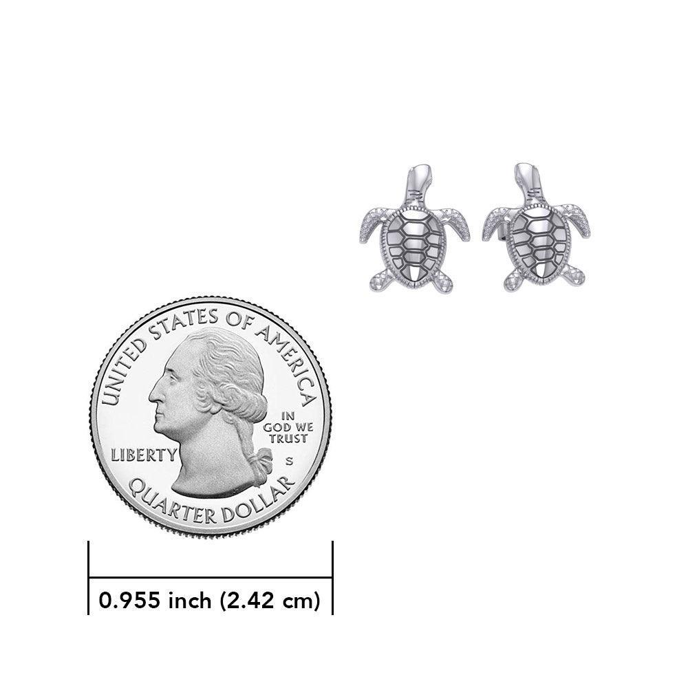 Turtle Sterling Silver Post Earring JE206 - DiveSilver Jewelry