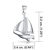 Sail Far with the Majestic Schooner Silver Pendant Chain and Earrings Box Set SET071